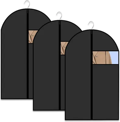Produktbild von Kleiderhüllen Set von 3, 60 x 120 cm, PEVA, Staubdicht, Wiederverwendbar, Mottenfest, für Kleiderspeicherung