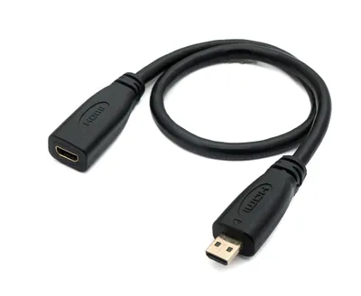 Produktbild von SYSTEM-S HDMI Micro Kabel 30 cm Buchse zu Stecker in Schwarz