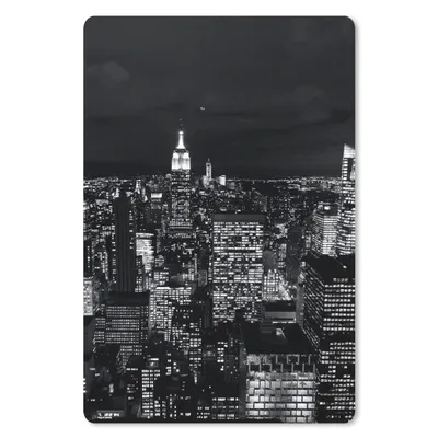 Produktbild von MuchoWow® Mauspad Mousepad Skyline - Schwarz - Weiß - New York - Amerika 40x60 cm - Mousepads - Maus Mat - Pad - Mausunterlage - Schreibtisch Accesoire