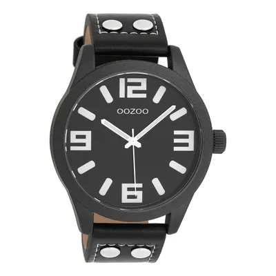 Produktbild von Oozoo Armbanduhr schwarz Leder Timepieces Damen-Herren Analog-Quarzuhr UOC1091A