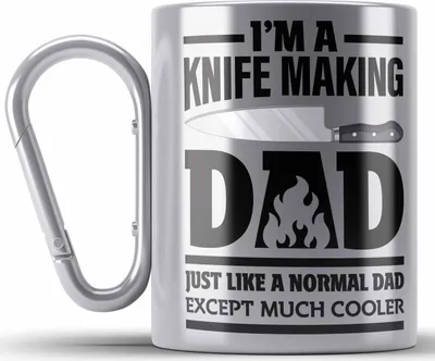 Produktbild von Trendation - Schmied Geschenk Edelstahl Tasse Karabiner mit Spruch Hufschmied Karabiner Edelstahl Tasse Karabiner Edelstahl Geschenkidee Papa (Silber)