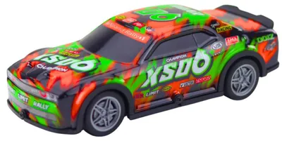 Produktbild von LEAN Toys 23062 RC-Rennwagen 27 MHz, leuchtende Karosserie, orange-grün