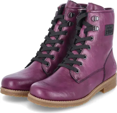 Produktbild von Rieker Damen Stiefeletten/ Schnürboots/ Winterstiefeletten Violett Kunstleder Größe: 37