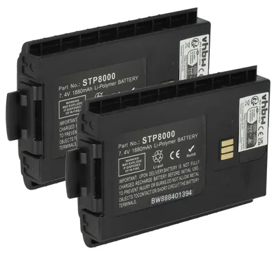 Produktbild von vhbw 2x Akku kompatibel mit Sepura STS8000, STP9200 Funkgerät, Walkie Talkie (1880 mAh, 7,4 V, Li-Polymer)