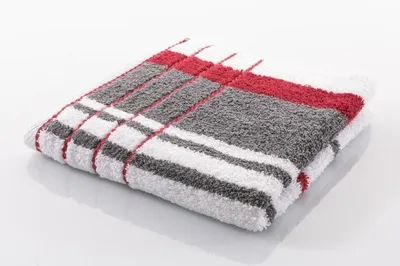 Produktbild von Gözze Frottierserie Berlin Streifen bordeaux/anthrazit Handtuch 50 cm x 100 cm