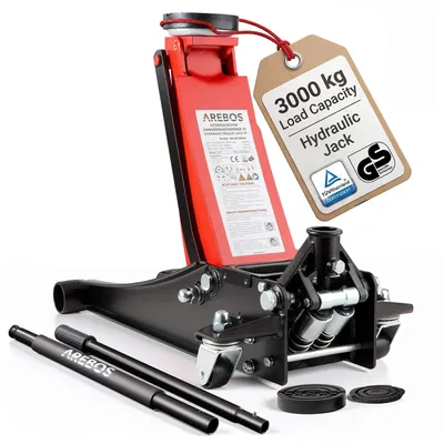 Obrázek produktu pro Arebos 3T auto jack hydraulický plochý 75-505mm dvojitý píst 2 podporuje auto jack manévrování jack auto