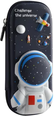 Image de Trousse d'école, grande, noire, avec des compartiments et des attaches