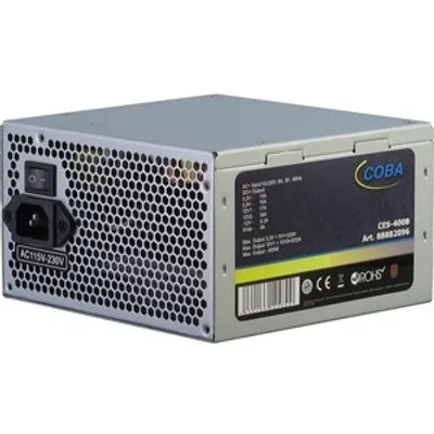 Produktbild von Inter-Tech Coba CES-400B 80+, 400 W, 115 - 230 V, 50 - 60 Hz, 5 A, +3.3V,-5Vsb,+12V1,-12V,+12V2,+5V, Aktiv