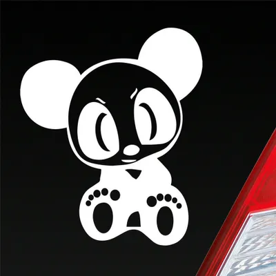 Produktbild von Auto Aufkleber Bad Panda Pandabär Bär Lustig 12x10 cm Weiss Glanz Sticker Heckscheibenaufkleber