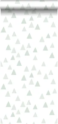 Zdjęcie produktu dla Walls4You Tapeta trójkąty jasnozielonymIbiałym - 935319 - 0,53 x 10,05 m