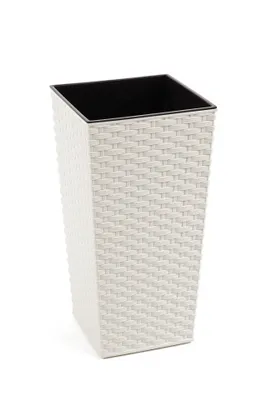 Obrázek produktu pro Plastový květináč Finezia ratan 350x350 mm, krémový