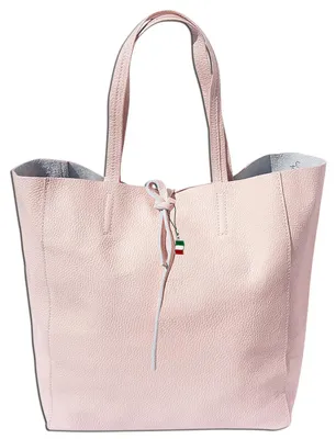 Zdjęcie produktu dla Florence damska torba na zakupy z uchwytem z prawdziwej skóry różowa 30x35x15 cm OTF112A
