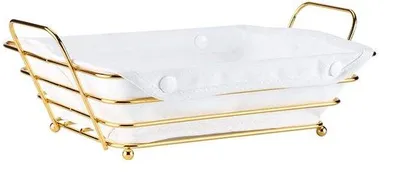 Produktbild von Goldene Schalen für Brot und Obst - Elegante Drahtschalen - 1 Stück - Gold