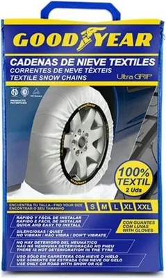 Zdjęcie produktu dla Goodyear Ultra GRIP rozmiar XXL zestaw 2 tekstylnych łańcuchów śniegowych do samochodów osobowych, biały