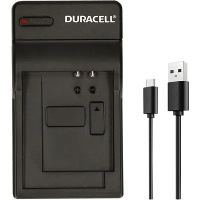 Produktbild von Duracell DRP5954, USB, Indoor Batterieladegerät, Panasonic CGA-S002E, CGA-S006, Schwarz, 5 V, 5 V