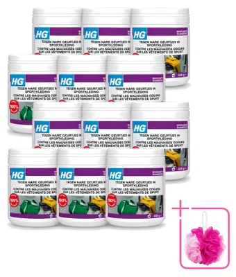 Productafbeelding van 12 x HG Wasverfrisser tegen nare geuren in sportkleding, 500 g - Voordeelverpakking - 12 stuks