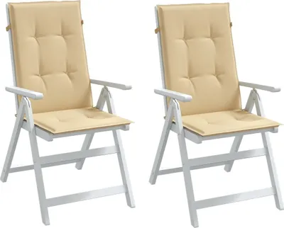 Produktbild von "WINTER SALE"Gartenbankauflage - CLORIS - Hochlehner-Auflagen 2er set - modernes Design - Sitzkissen/Polsterauflage - Melange Beige 120x50x4cm Stoff NEU201329 - Gartenmöbelauflagen