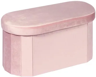 Productafbeelding van Azomor® Ovaal inklapbare opbergbank met fluweelbekleding, geschikt voor veelzijdig gebruik in huis