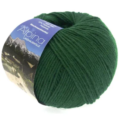 Zdjęcie produktu dla Lana Grossa ALPINA LANDHAUSWOLLE 50 g tradycyjna dzianina kostiumowa cienka tradycyjna wełna 210 m kolor 016 - butelkowa zieleń