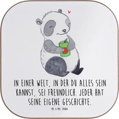 Produktbild von Mr. & Mrs. Panda Untersetzer für Gläser Panda Depression - Weiß - Geschenk, Tischuntersetzer, Antriebslosigkeit, Coaster, Getränkeuntersetzer, Stimmungstief, Depressiv