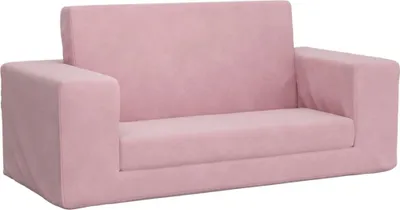 Produktbild von vidaXL Kinder-Schlafsofa 2-Sitzer Rosa Weicher Plüsch