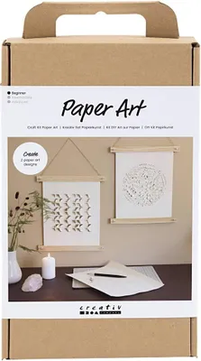 Produktbild von Creativ Company Hobby-Set Papierkunst, Papieraufhänger, gebrochenes Weiß, 1 Box