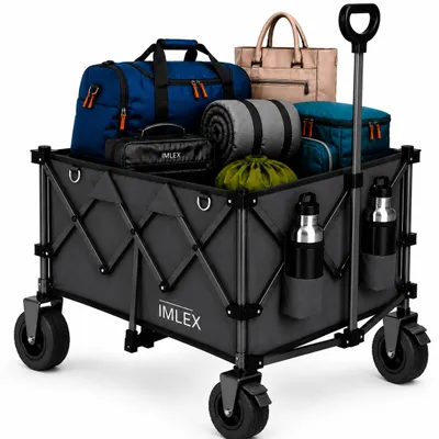 Produktbild von IMLEX Bollerwagen faltbar XXL Handwagen IM-4211 Anthrazit 200L Tragkraft 150KG, KI-generiertes Bild