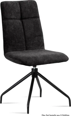 Produktbild von Esszimmerstuhl drehbar (8er-Set) Dniren 47x92x60 Schwarz/Anthrazit