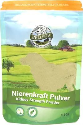 Produktbild von Bellfor Nierenkraft - Pulver - Nahrungsergänzung für Hunde - 80 g