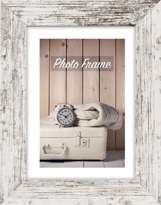 Immagine prodotto di ZEP Cornice in legno Nelson 10x15 cm Vecchio MDF bianco Vintage con supporto Vetro normale
