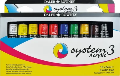 Zdjęcie produktu dla Daler Rowney System3 Zestaw farb akrylowych 10 x 22 ml