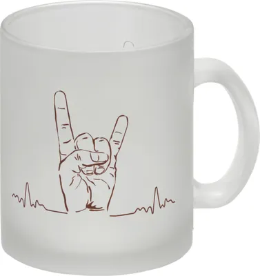 Produktbild von Rockzeichen Hand Glas Tasse