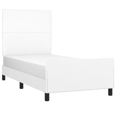 Image de vidaXL Cadre de lit avec tête de lit blanc 80x200 cm similicuir