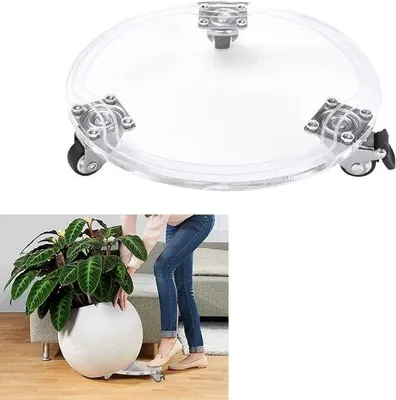 Obrázok produktu pre Plastový vozík na rastliny 22 x 4,5 cm, priehľadný, do interiéru aj exteriéru