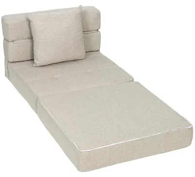 Produktbild von Schlafsofa/Sessel mit 1 abnehmbarem Kissen, beiger Stoff