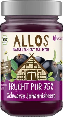 Produktbild von Allos Frucht Pur 75% Schwarze Johannisbeere -  - 250g