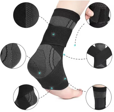 Image de CHPN – Attelle pour la cheville – Bandage pour la cheville – Support pour le pied – Attelle pour la cheville – Soutien pour la cheville – Soutien pour la cheville – Néoprène – Ajustement confortable – Noir – Universel – Taille M