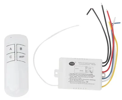 Produktbild von 3-Kanal-Funk-Wandschalter-Set (Sender und Empfänger) für 220 V – Digitaler Ein-/Ausschalter
