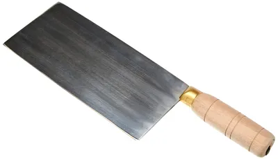Hackmesser mit Holzgriff, Edelstahl, 20,5 cm Klinge, silber