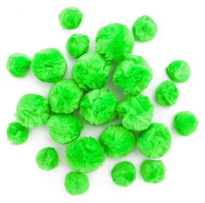 Obrázok produktu pre Pompony akrylowe mix kolorów zielonych 24 sztuki