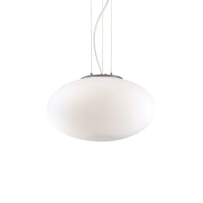Produktbild von Ideal Lux Candy SP1 D40, Oberfläche, Weiß, Weiß, Metall, Nickel, Glas, Schlafzimmer, Kinderzimmer, Küche, Wohnzimmer