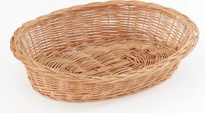 Produktbild von Weidenkorb mit Zopfrand Hundekorb aus Vollweide in Natur 50 cm, Größe: + Kissen