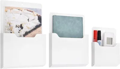 Image de Classeurs magnétiques, organiseurs muraux, format lettre, blanc, bureau