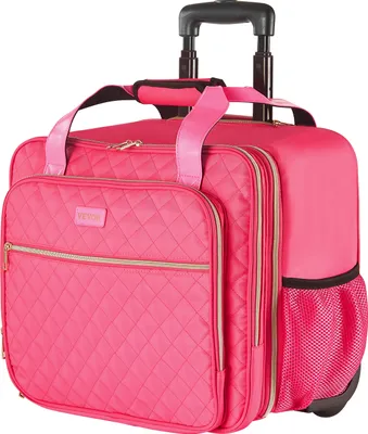 Immagine prodotto di Trolley per laptop VEVOR, adatto a laptop fino a 17,3 pollici (44 cm), valigetta, borsa per laptop per lavoro, viaggi, affari, ufficio, 425 x 260 x 410 mm, rosa