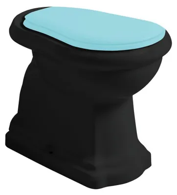 Produktbild von Kerasan RETRO WC Becken 38,5x59cm, Abgang waagerecht, schwarz matt