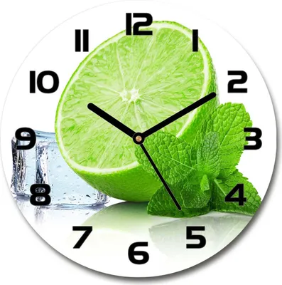 Produktbild von Wanduhr aus Glas 30fi Glasbild Glasuhr Gehärtetes Glas - schwarze-zeiger - Lime with ice