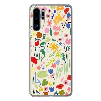 Produktbild von MuchoWow® Handyhülle Schutzhülle Hülle für Huawei P30 Pro Blumen - Muster - Pflanzen Silikon Softcase Handy Hülle - Schutzdeckel