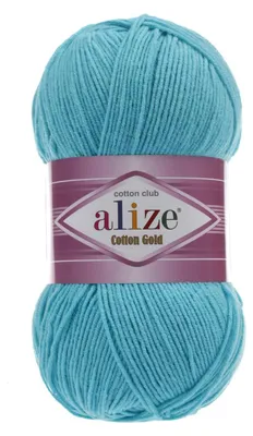 100g Strickgarn Alize Cotton Gold Uni Klassikgarn Häkelgarn helltürkis