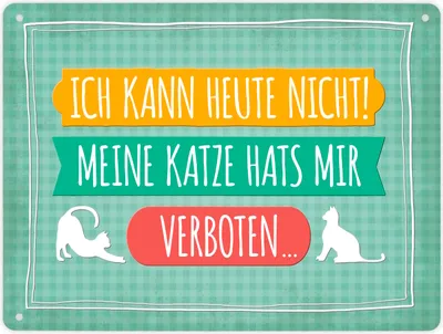 Produktbild von Metallschild XL mit Spruch: Ich kann heute nicht meine ... Schild Blechschild