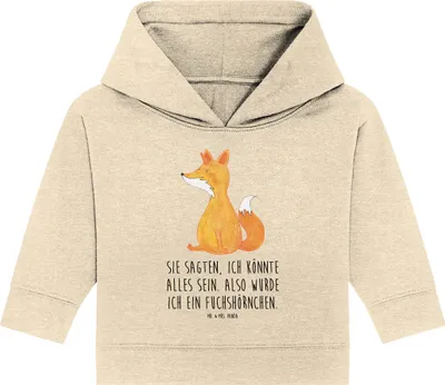 Produktbild von Mr. & Mrs. Panda Organic Baby Hoodie Einhorn Wunsch 24. - 36. Monat - Natural Raw - Geschenk, Fuchshörnchen, Kapuzenshirt, Unicorns, Einhörner, Fuchs, Füchse, Unicorn